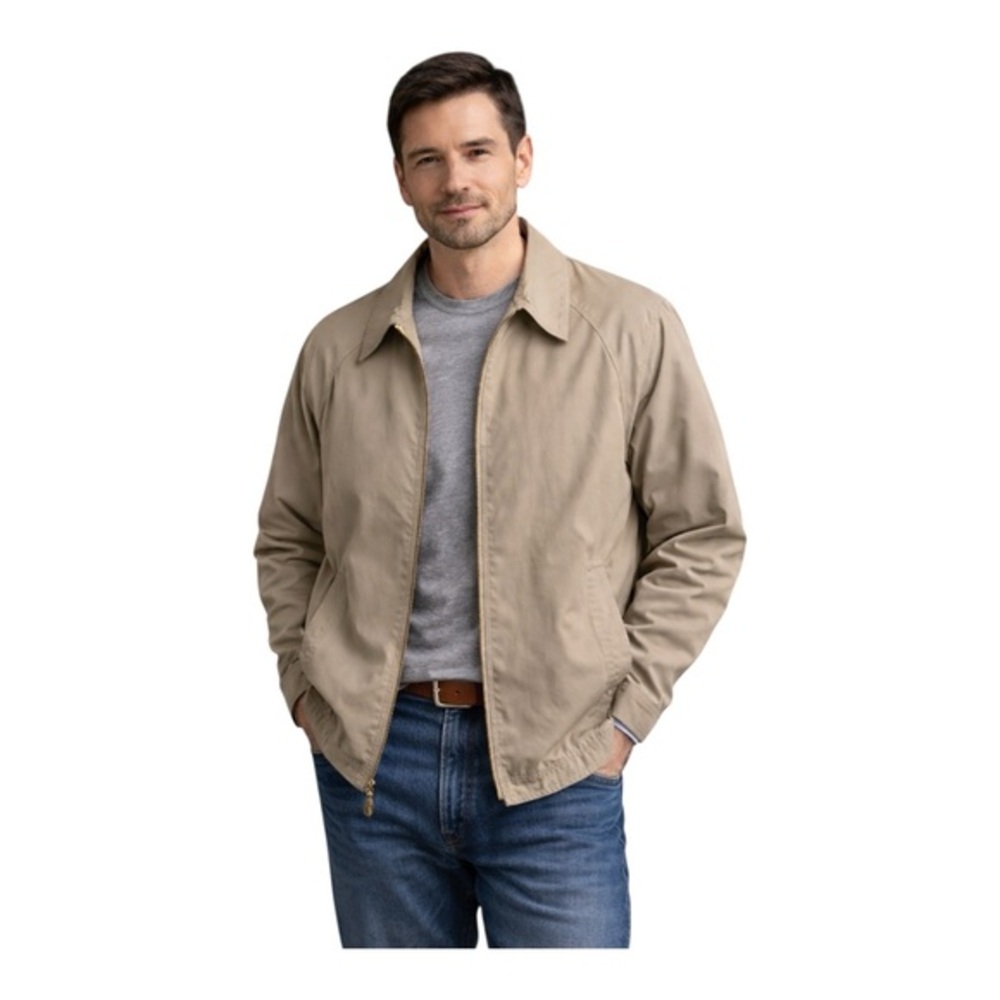 London Fog Tan Zip Front Jacket Size 44 Long Grandpacore Heritage